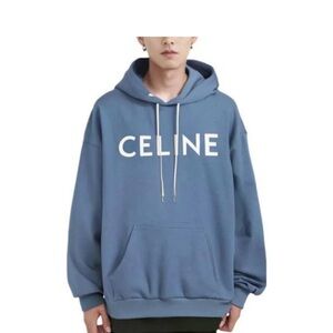 Celine Blue Logo Pullover Hoodie